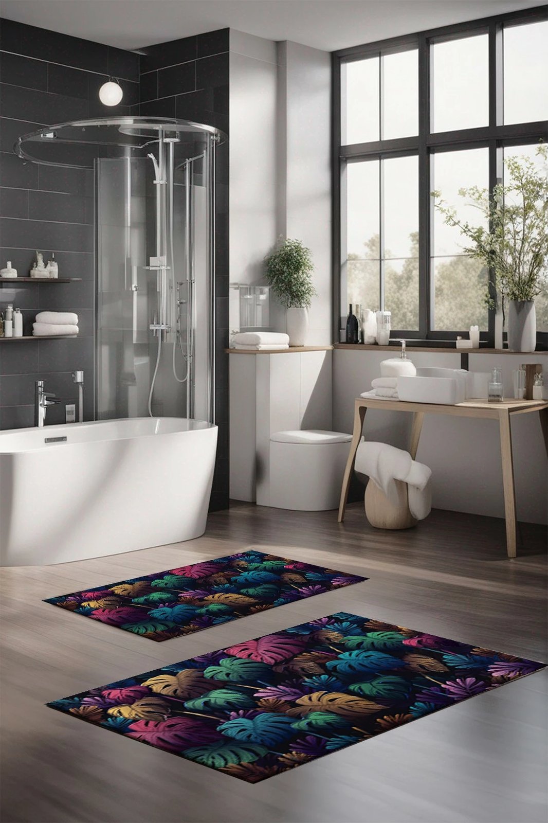 Set tapetash për banjo, 2 copë, Mijolnir, CT-5334, shumëngjyrëshe