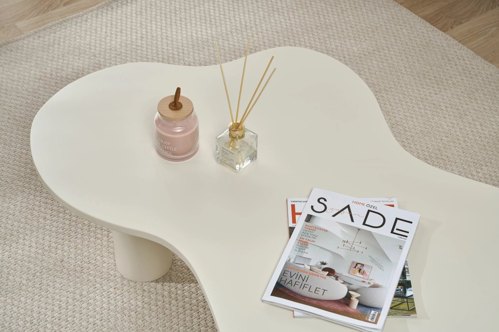 Set tavoline për kafe Skye Decor, Bloom, krem