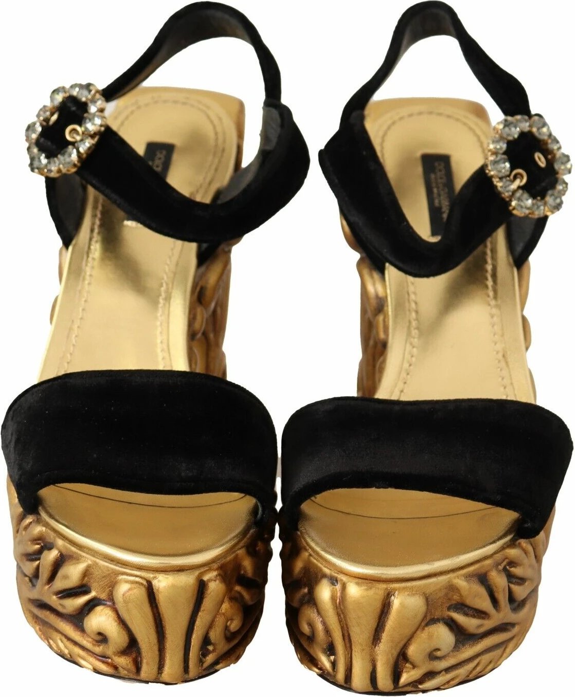 Sandale me taka për femra Dolce & Gabbana, të zeza / ari