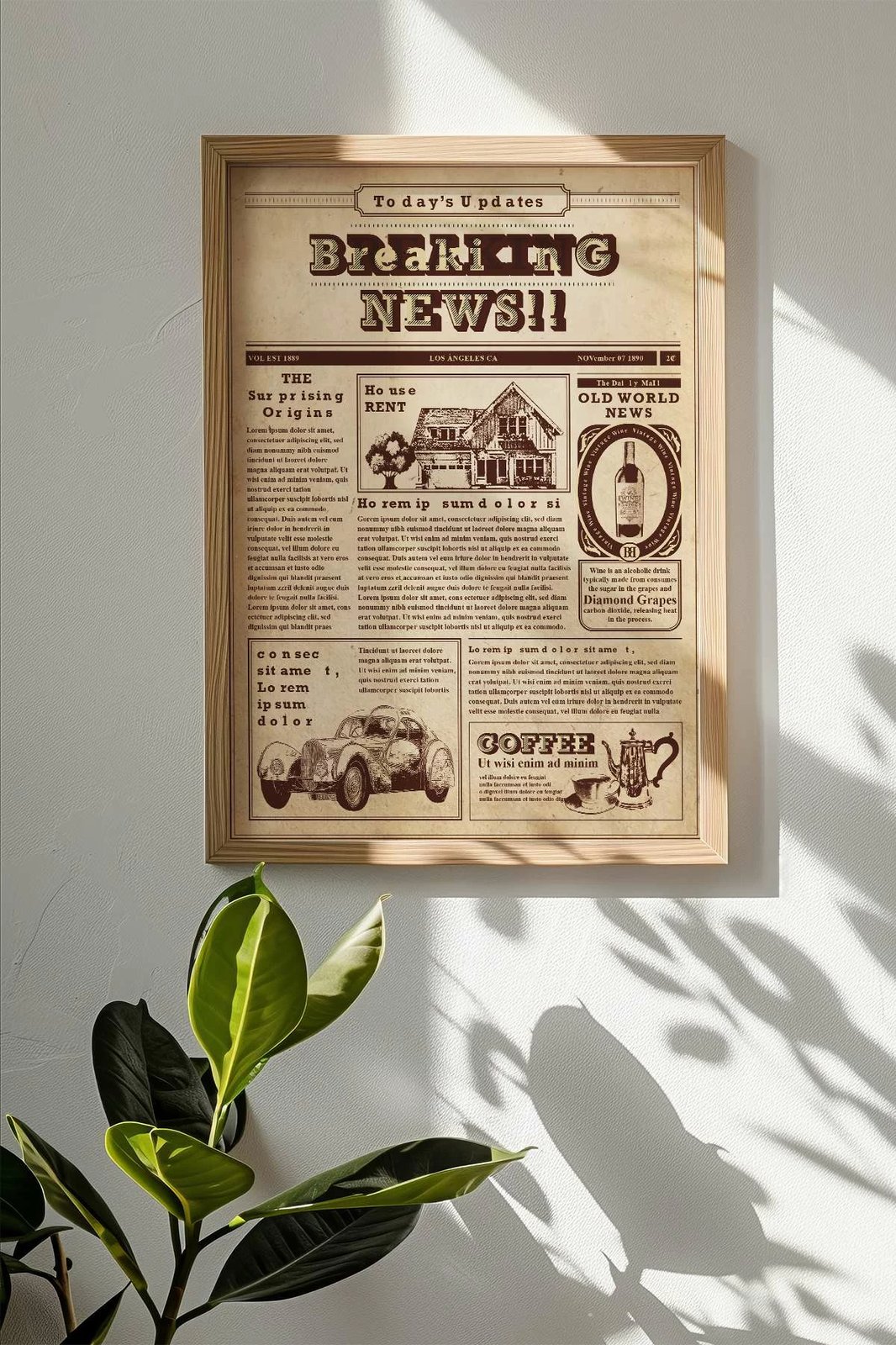 Pikturë dekorative me kornizë, Wallity, shumëngjyrëshe, NWSPPRMDL6