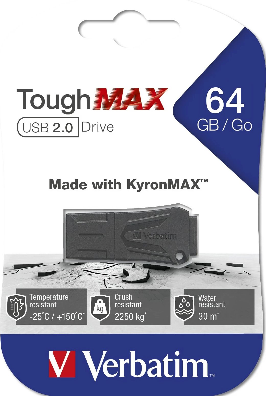 USB Verbatim ToughMAX 64 GB, USB Type-A, 2.0, Ngjyrë e zezë