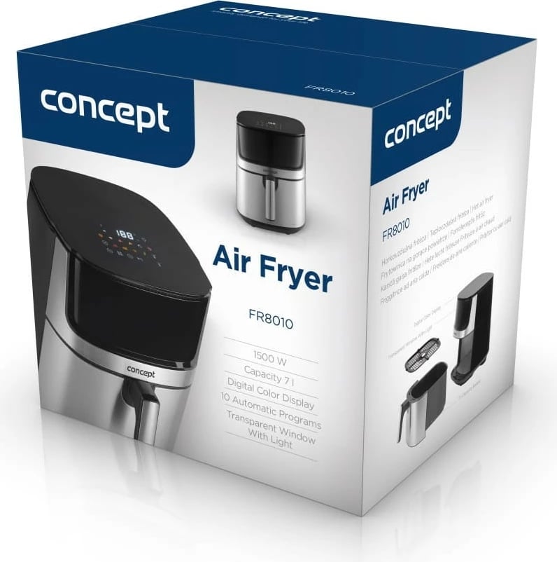Fritezë me ajër Concept FR8010 7L 1500W me ekran me prekje, e zezë
