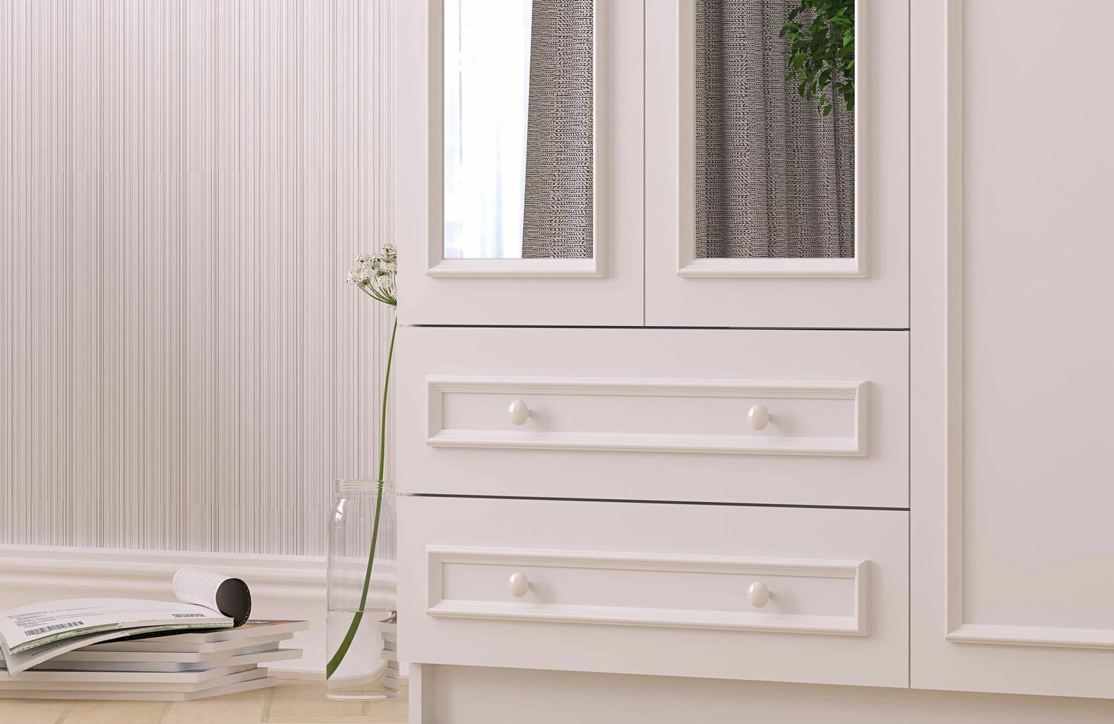 Dollap Skye Decor, mat i bardhë, RB-186-01