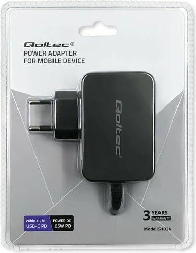Karikues muri Qoltec 51024, 65W, USB Type-C, i zi