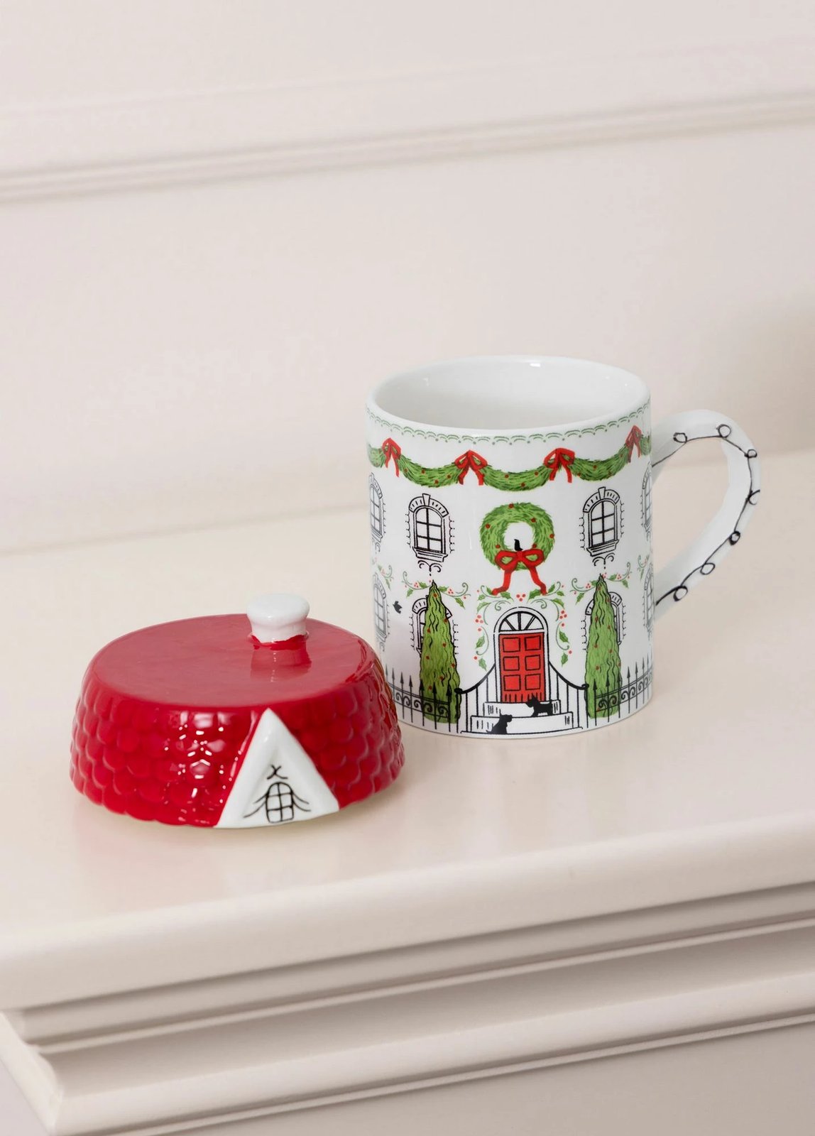 Filxhan qeramike, i kuq dhe i bardhë, Evila Originals, SUS0229