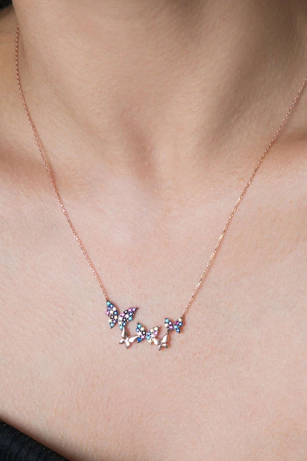 Varëse argjendi me flutura, shumëngjyrëshe, Elika Silver, PP2272