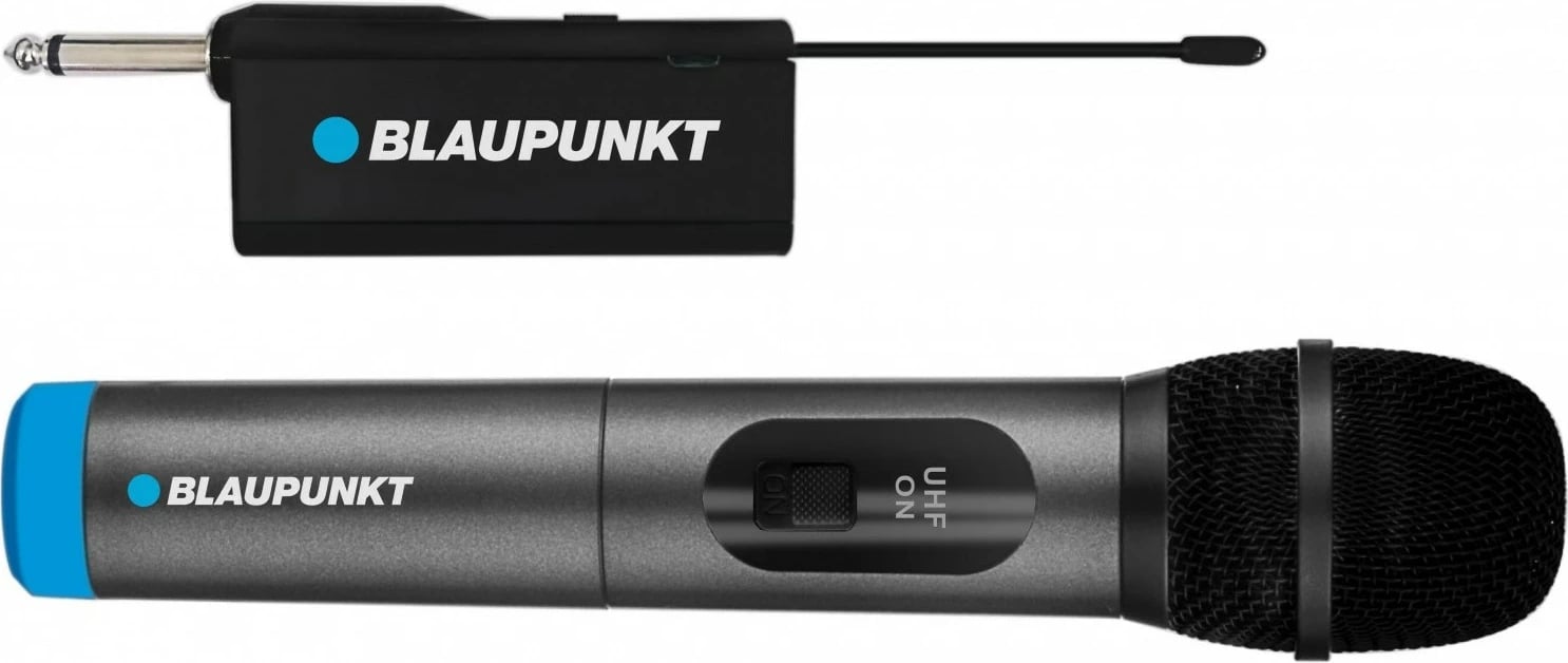 Mikrofon pa tela Blaupunkt WM40U, UHF, me marrës, zi/blu