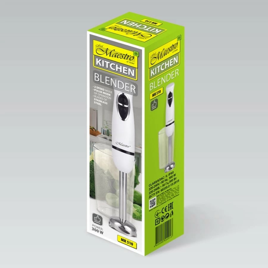 Blender dore Feel-Maestro MR-510, 300W, 900 ml, Inox, Bardhë