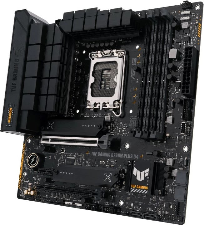 Pllakë amë ASUS TUF GAMING B760M-PLUS D4, Intel, LGA 1700, DDR4, 128 GB