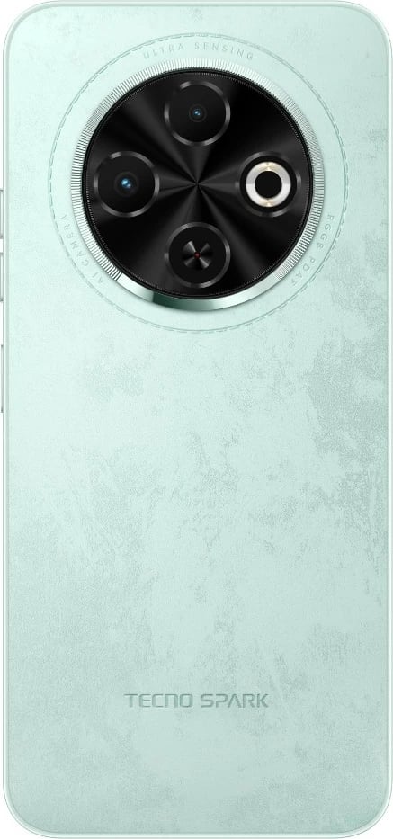 Smartfon TECNO Spark 30C, 6GB RAM, 128GB, Magic Skin Green, set me mbështjellës, kufje dhe karikues