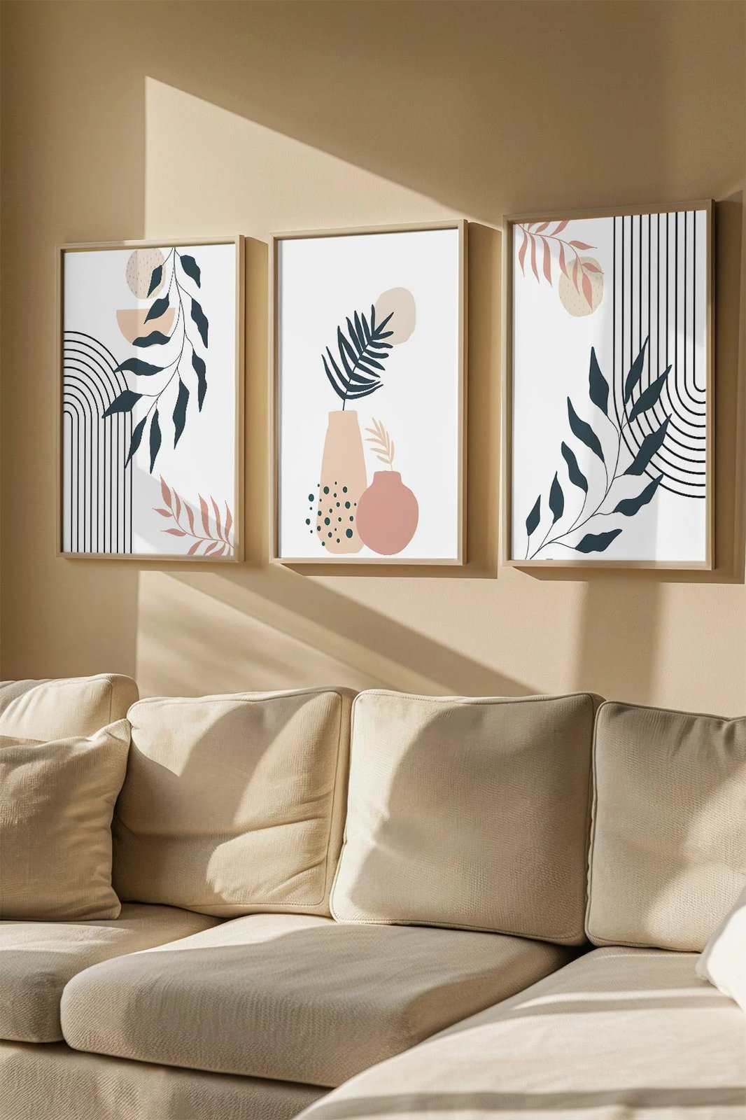 Set pikturash dekorative me kornizë, 3 copë, Wallity, Artvmodel30-Ahsap