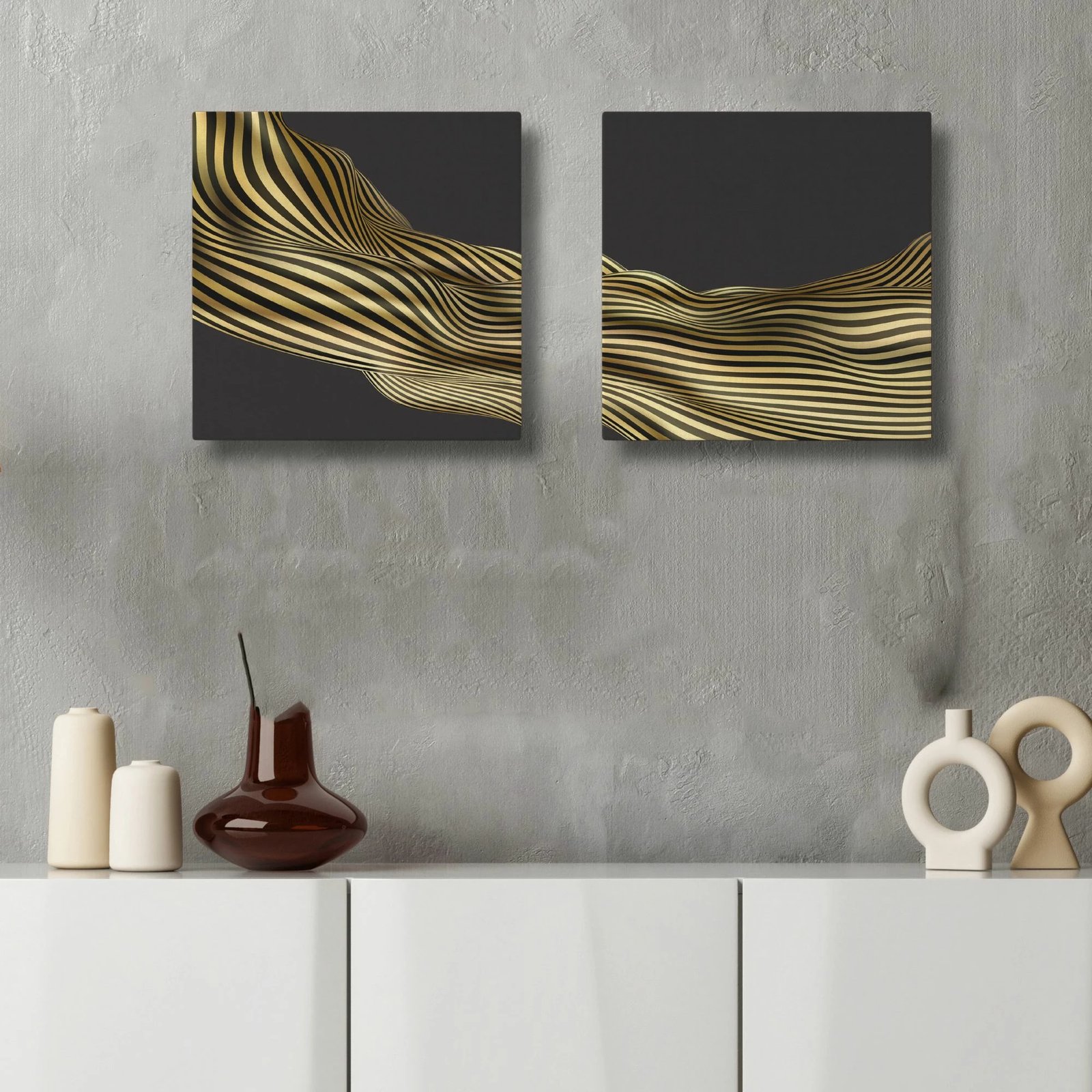 Pikturë dekorative në kanavacë (2 copë), Wallity, ASR2-CNV25-3, 40x40 cm