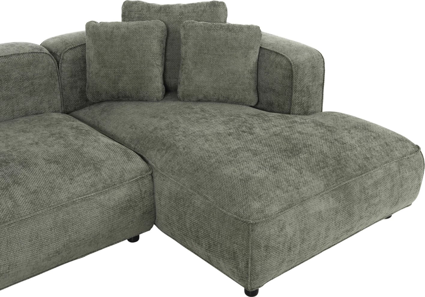 Divan qoshe 3-vendësh GRACE FH3280.05R pëlhurë jeshile 252x105-160x70-90Hcm