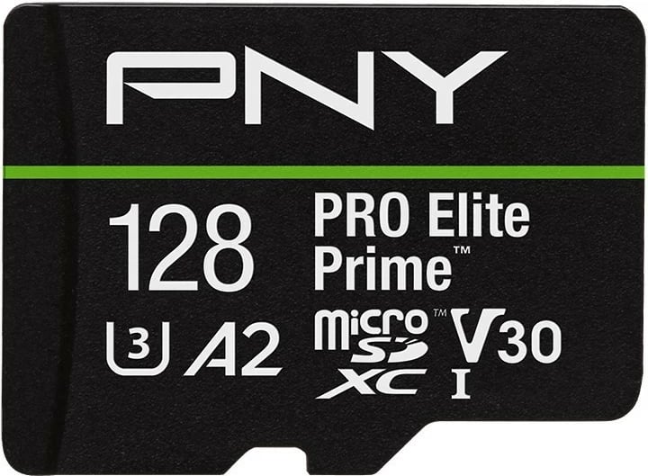 Kartë memorie PNY PRO Elite Prime 128GB, microSDXC, Class10 U3 V30, e zezë