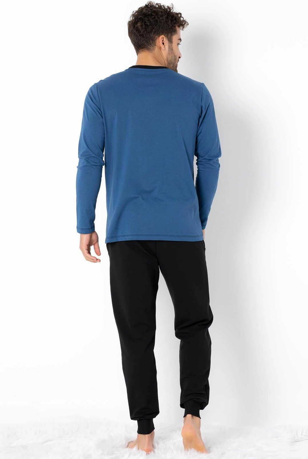 Set pizhamash për burra, Jumeon, 002-000691, blu, e zezë