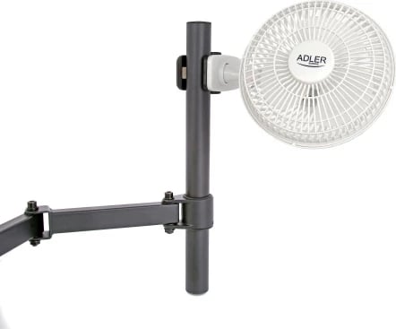 Ventilator tavoline Adler AD 7317 15 cm 2 shpejtësi 30W me bazë dhe kapëse i bardhë