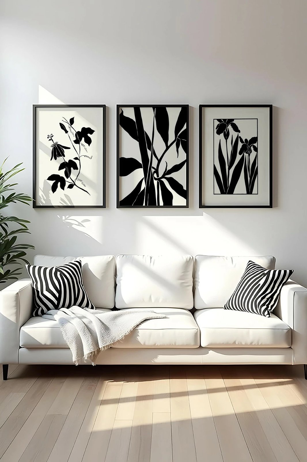 Pikturë dekorative me kornizë, 3 pjesë, Wallity, Huhu482S, 20x30cm