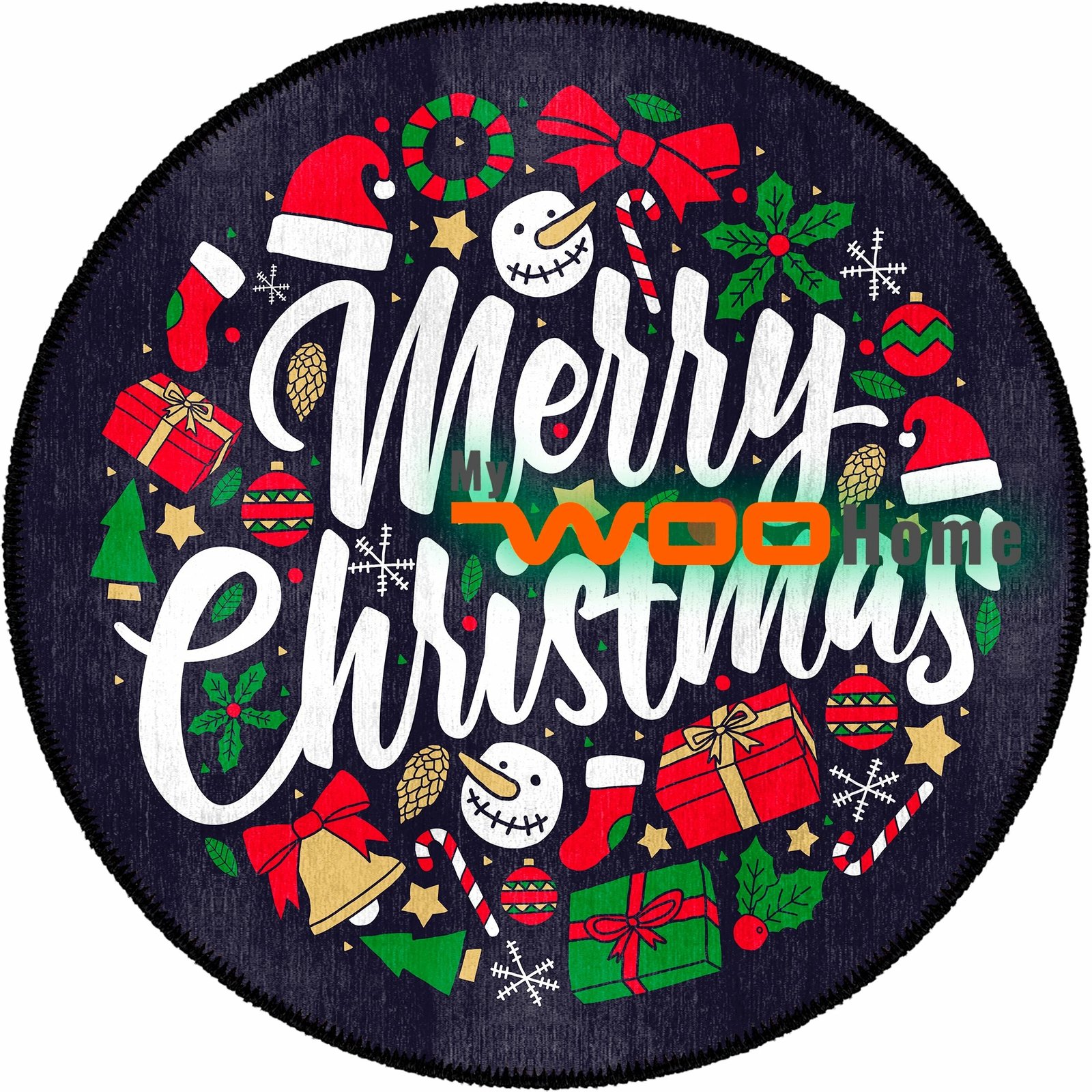 Qilim i rrumbullakët, shumëngjyrësh, 90x90cm, Conceptum Hypnose, Woobtny0333