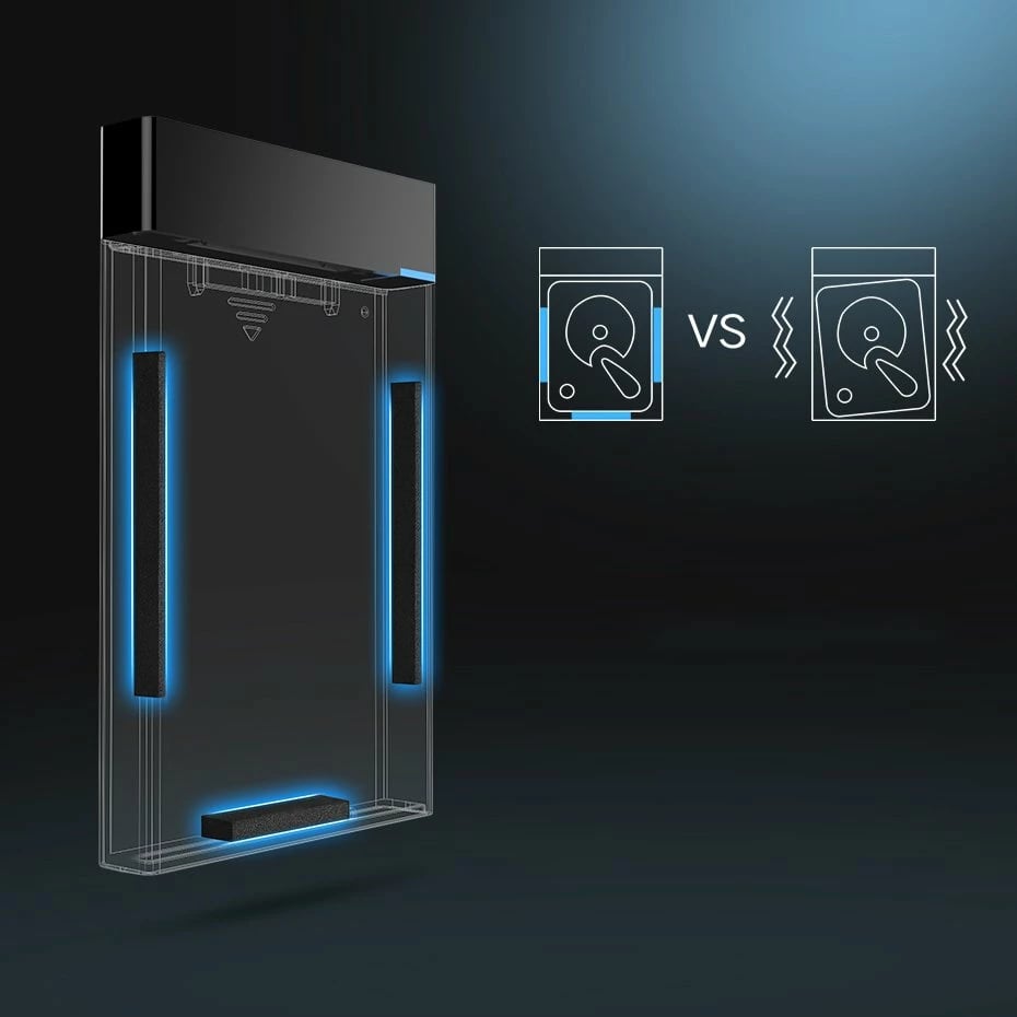 Kasë Ugreen US221 30848 për HDD/SSD 2.5", USB 3.2 Gen 1, me kabllo 0.5m, e zezë