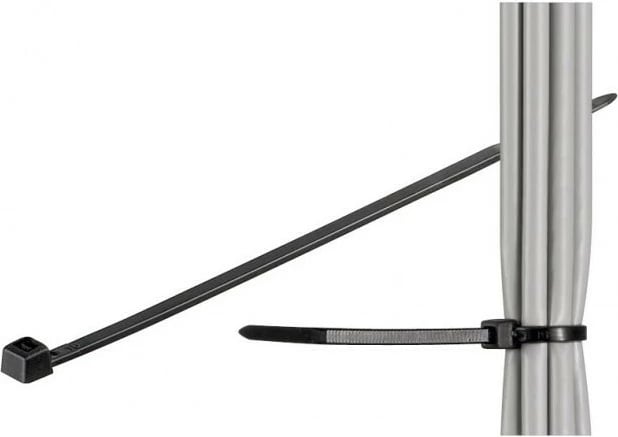 Lidhëse kabllosh Techly 306370, 200 x 2.5 mm, 100 copë, e zezë