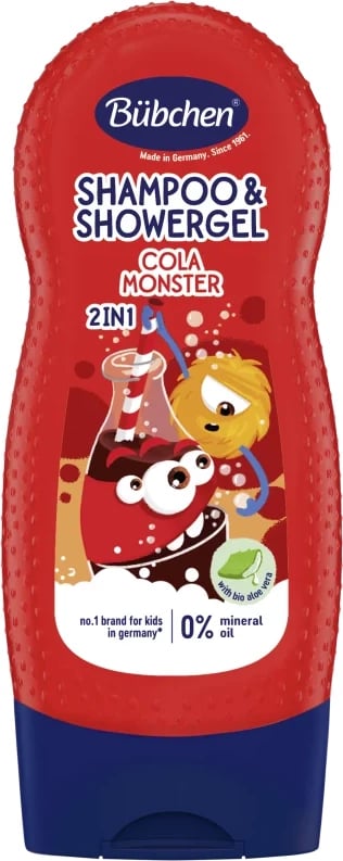 Shampon & Xhel Dushi 2 në 1 "Përbindëshi Kola" Bübchen, 230ml