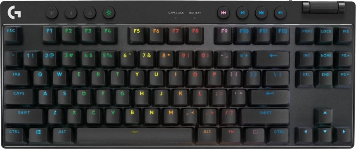 Tastierë gaming, Logitech, G Pro X TKL Lightspeed 920-012136, US-Intl layout, pa kabllo, RGB, e zezë