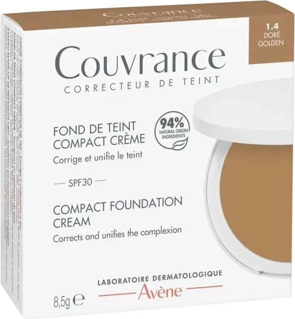 Fondatinë kompakte Avène Couvrance Oil Free 1.4 Gold unisex 8.5g