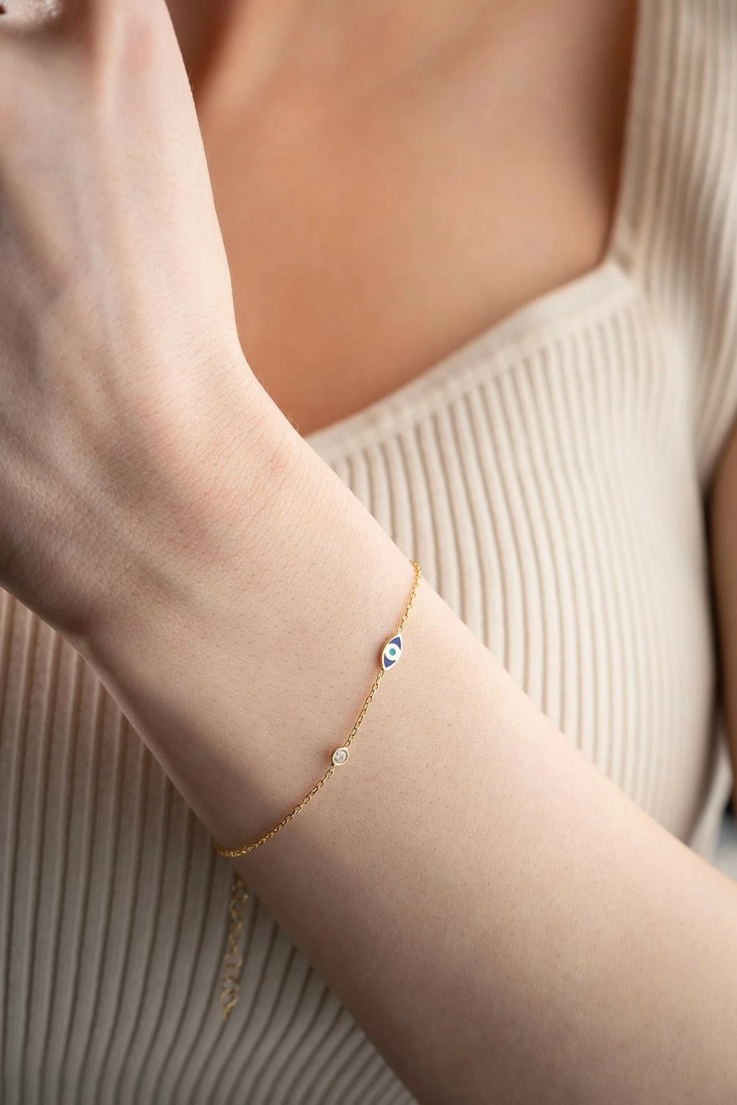 Byzylyk argjendi Jumeon, ngjyrë ari, kaltër e bardhë, NRZ999641