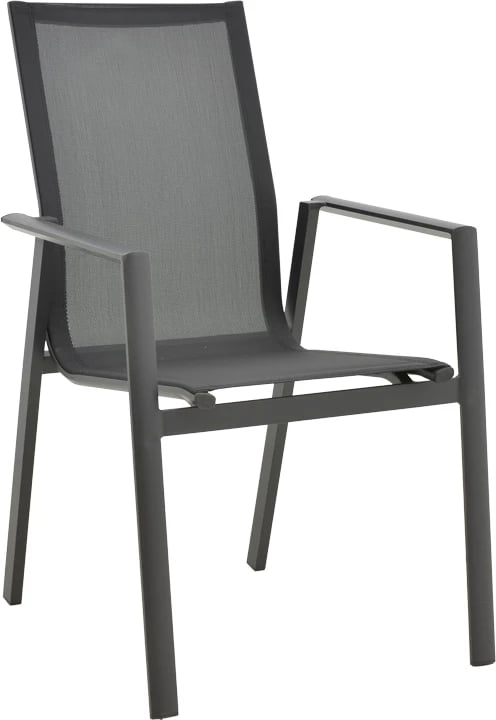 Karrige për kopsht Dashiell metalike e zezë textilene e zezë 71x58x94cm