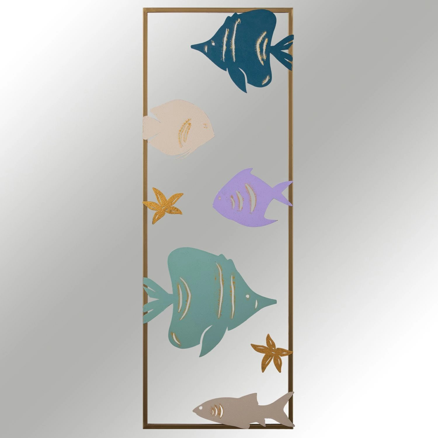 Aksesor dekorativ metalik Wallity, akuarium, shumëngjyrësh, 32x5x90cm