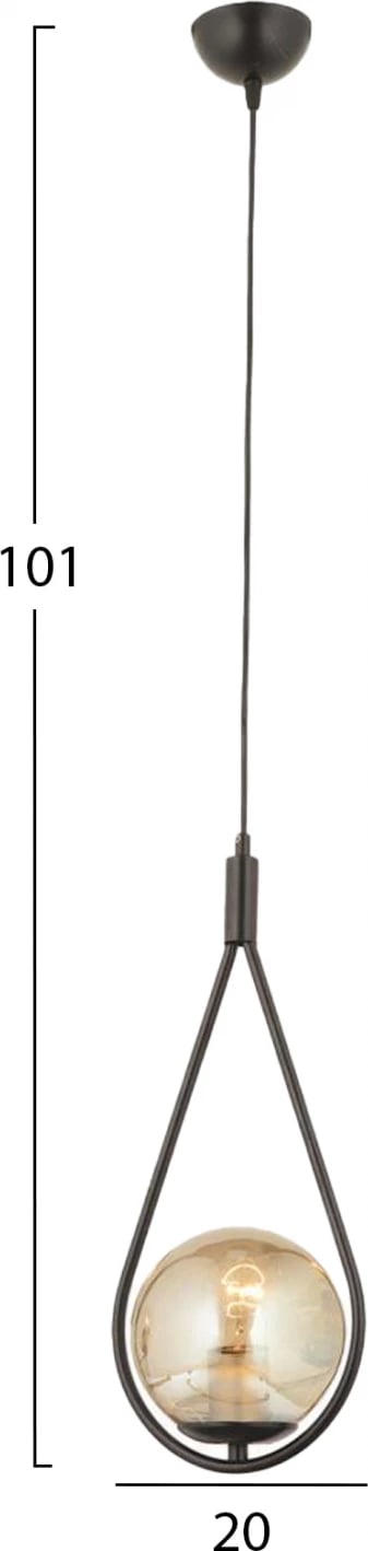 Llambë varëse tavani metalike e zezë FH7385.01 20x101 cm