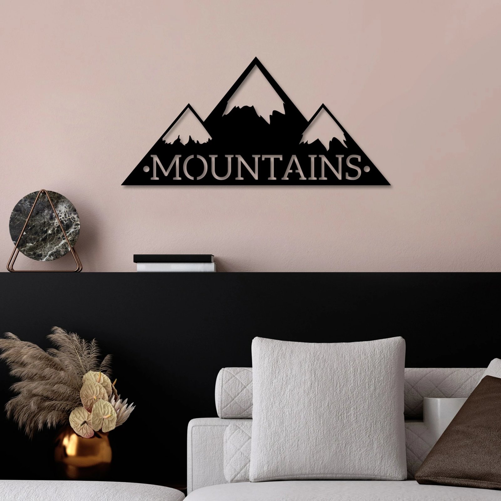 Aksesor dekorativ metalik për mur, Wallity, male