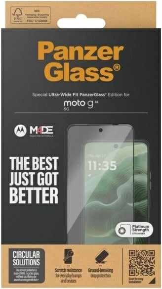 Mbrojtës ekrani PanzerGlass për Motorola Moto G35 5G, Ultra-Wide Fit, xham i fortë