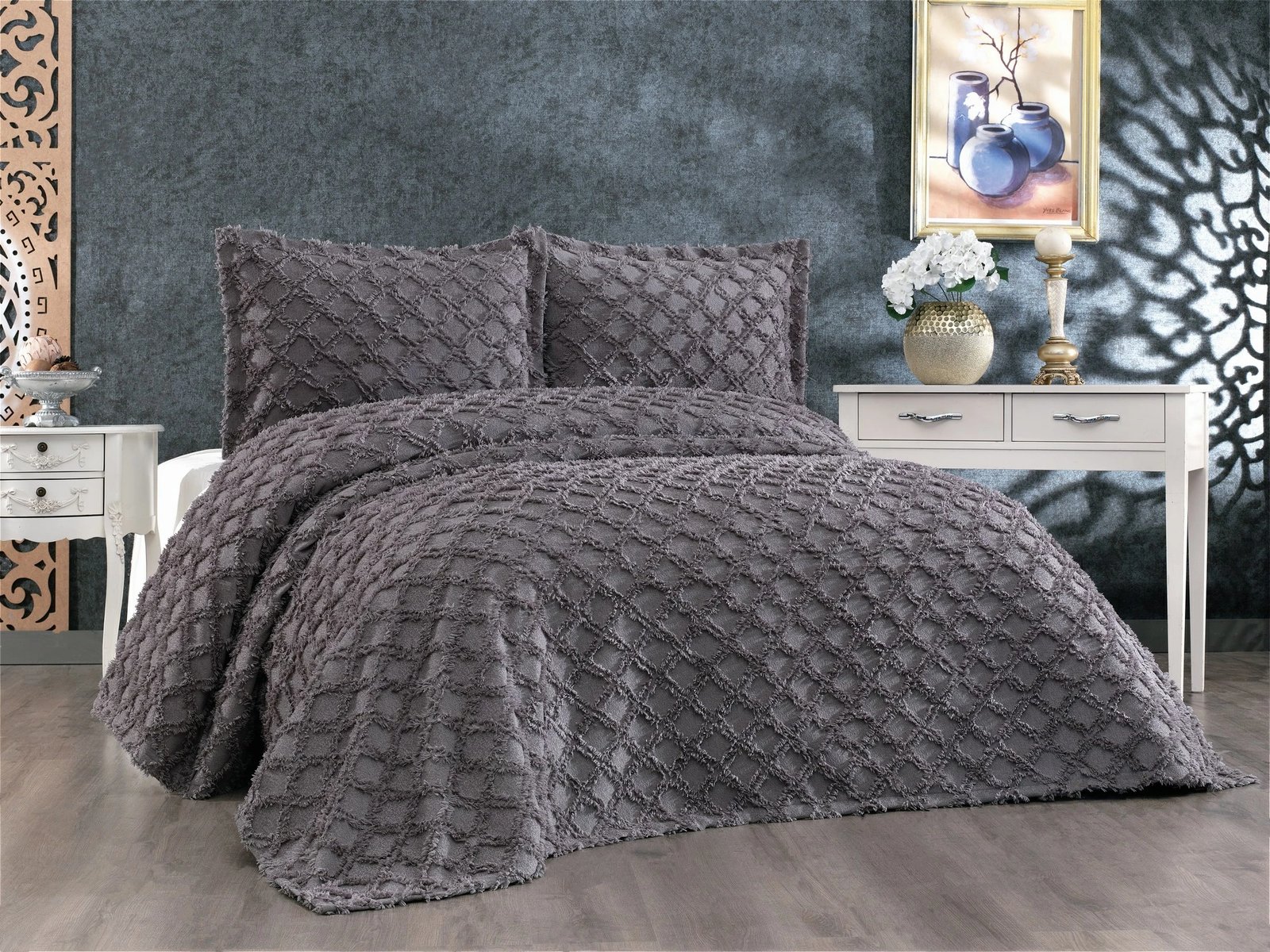 Set mbulesë dysheku dopio, Harem, ngjyrë antracit, L'essentiel