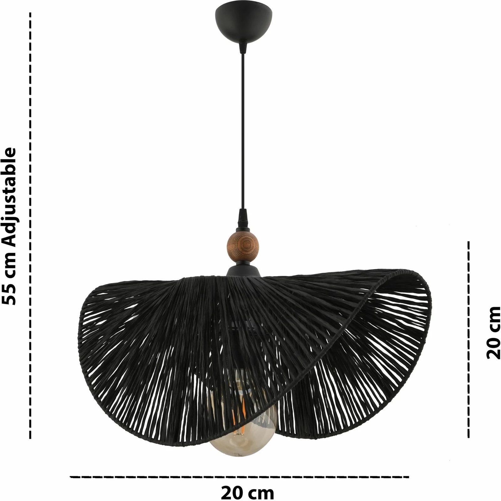 Llambë tavani Opviq Taco W, e zezë, kafe