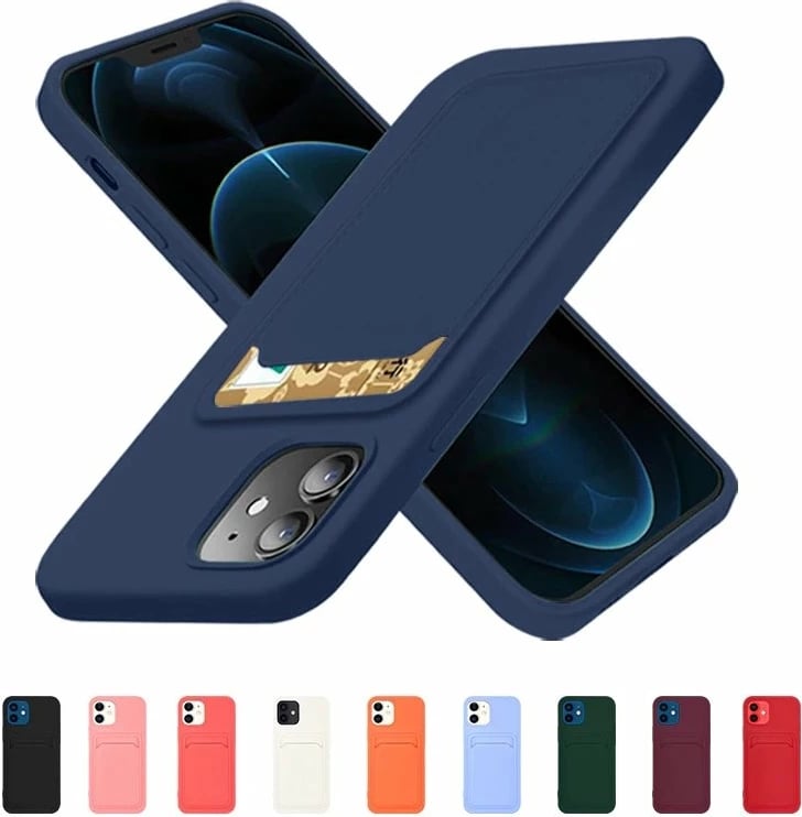 Mbështjellës Hurtel për iPhone 12 Pro Max me xhep për kartela, portokalli