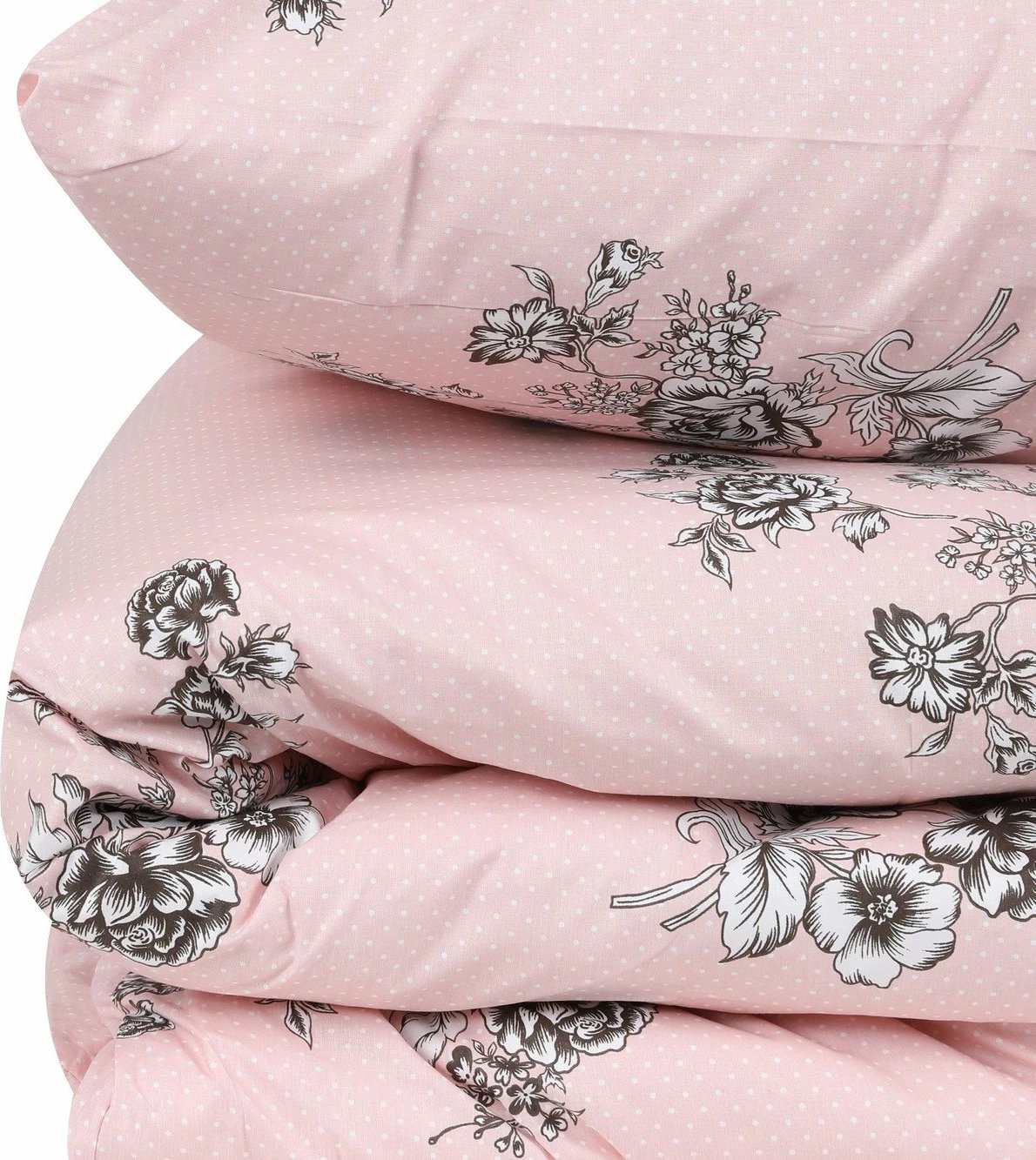 Set mbulesë për jorgan King, L'essentiel, Bouquet, ngjyrë gri dhe pluhur