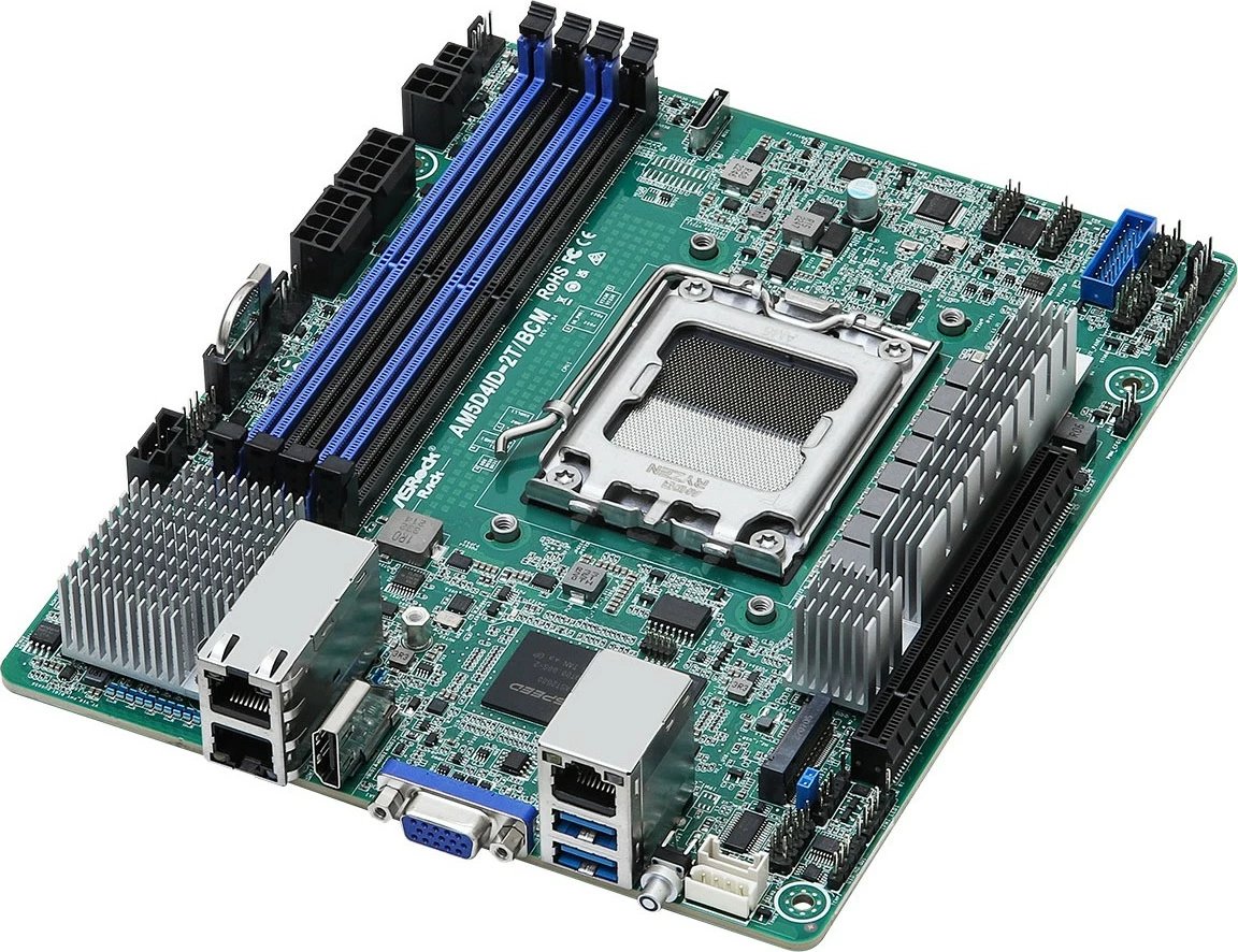 Pllakë amë ASRock AM5D4ID-2T/BCM, mini ITX, Socket AM5, DDR5, 2x 10G LAN