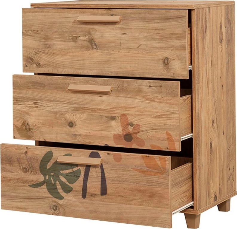 Komodë Skye Decor, ngjyrë Atlantic Pine, Leva Gravis Leaf Komodë Skye Decor, ngjyrë Atlantic Pine, Leva Gravis Leaf