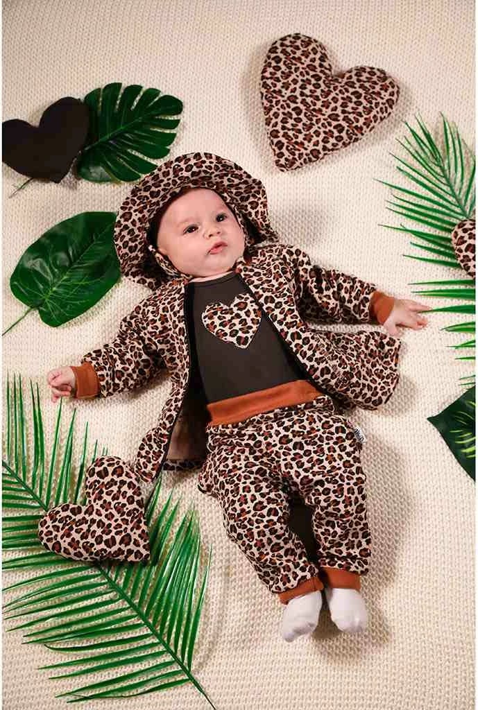 kapelë bebe, Nicol, Mia, madhësi 86 (12-18m), kafe me print leopard