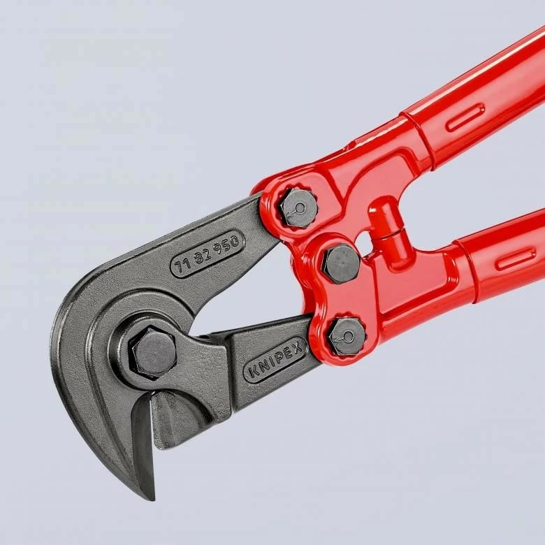Prerëse rrjete betoni Knipex 71 82 950, 180mm, dorezë ergonomike, ngjyrë zezë/blu/kuqe
