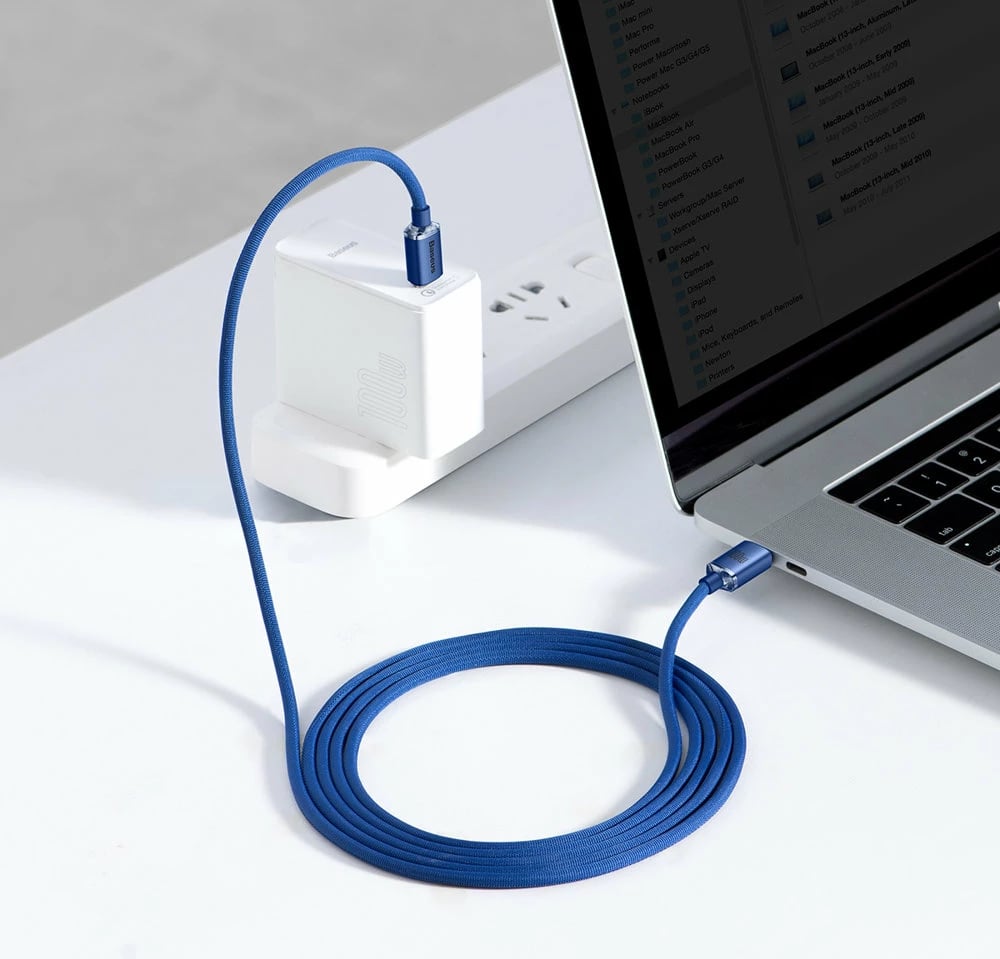 Kabllo USB-C në USB-C Baseus CAJY000703, 2m, 100W, Kaltër