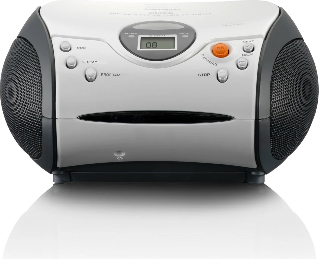 Altoparlant portativ Lenco SCD-24, MP3, FM, bardhë/zi