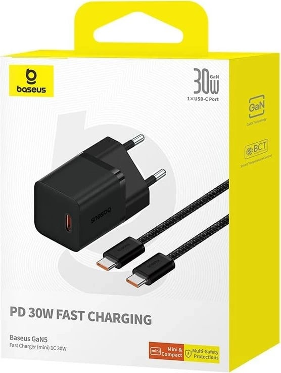 Karikues Baseus P10110902113-01 USB-C GaN5 mini 30W, Zi