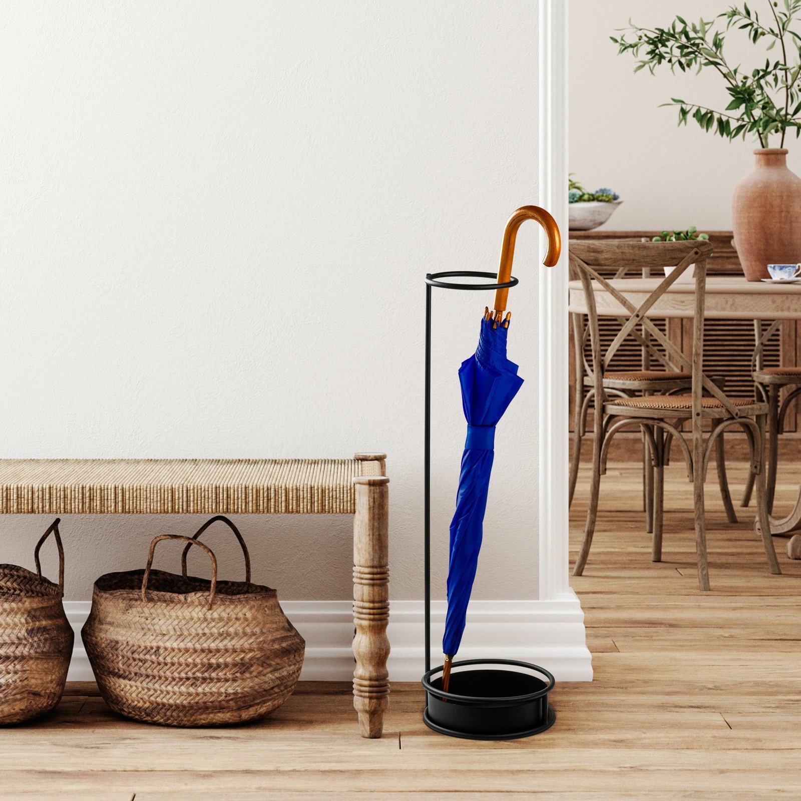 Stendë për ombrella, metalike, e zezë, Evila Originals, 22x22x75cm