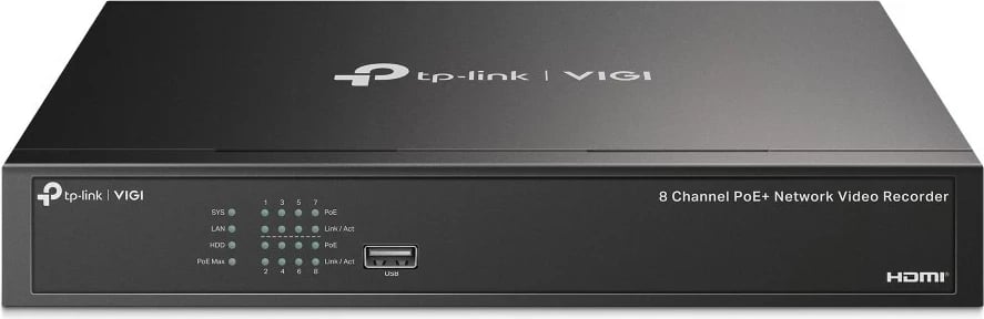 Regjistrues rrjeti TP-Link VIGI NVR1008H-8P, 8 kanale, PoE, 10TB, i zi