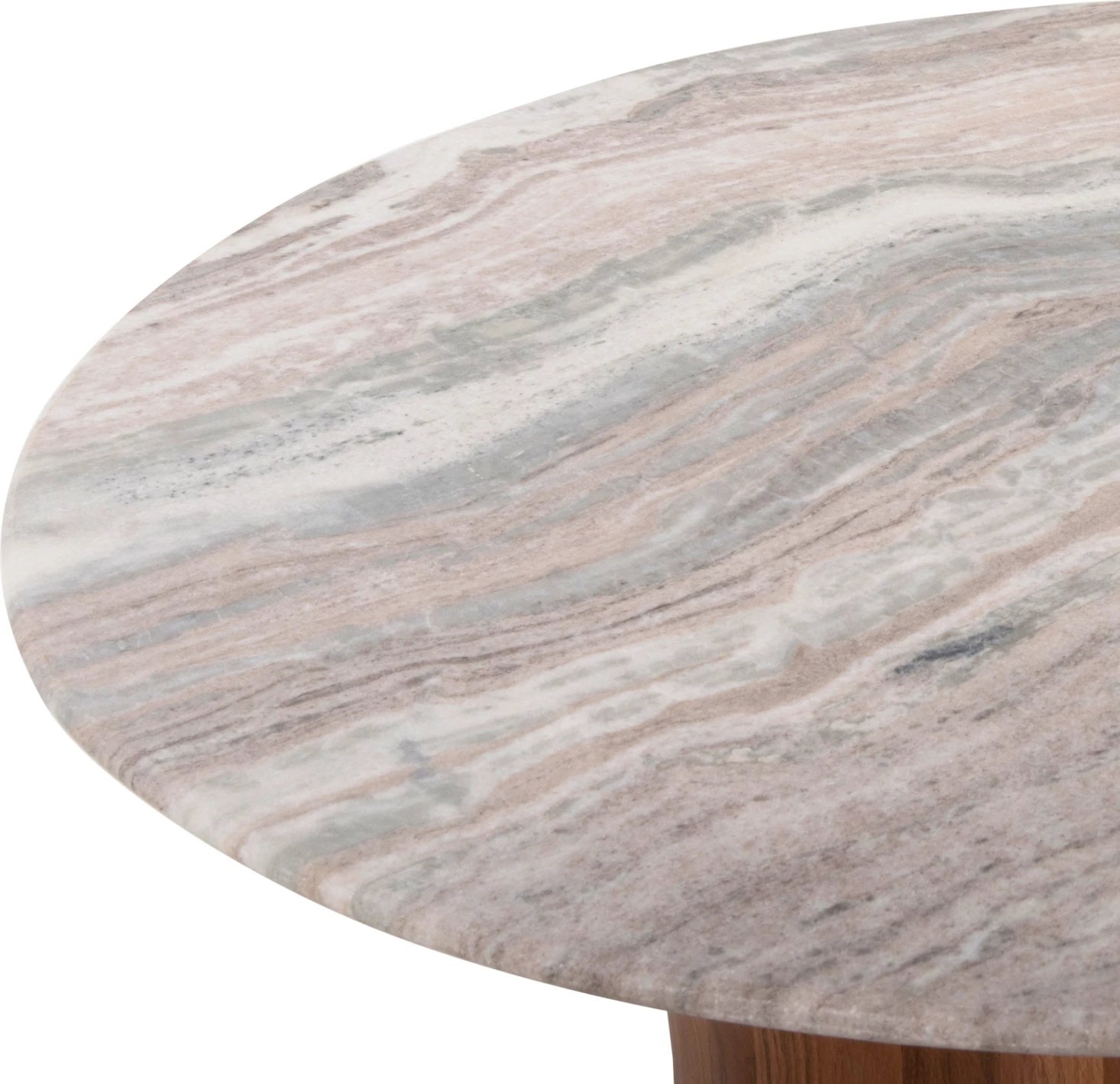 Tavolinë kafeje FORMEL FH9672 dru akacie, sipërfaqe mermeri e bardhë, Φ80x36H cm