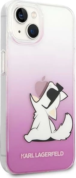 Mbështjellës Karl Lagerfeld Choupette Fun për iPhone 14 Plus 6.7", rozë