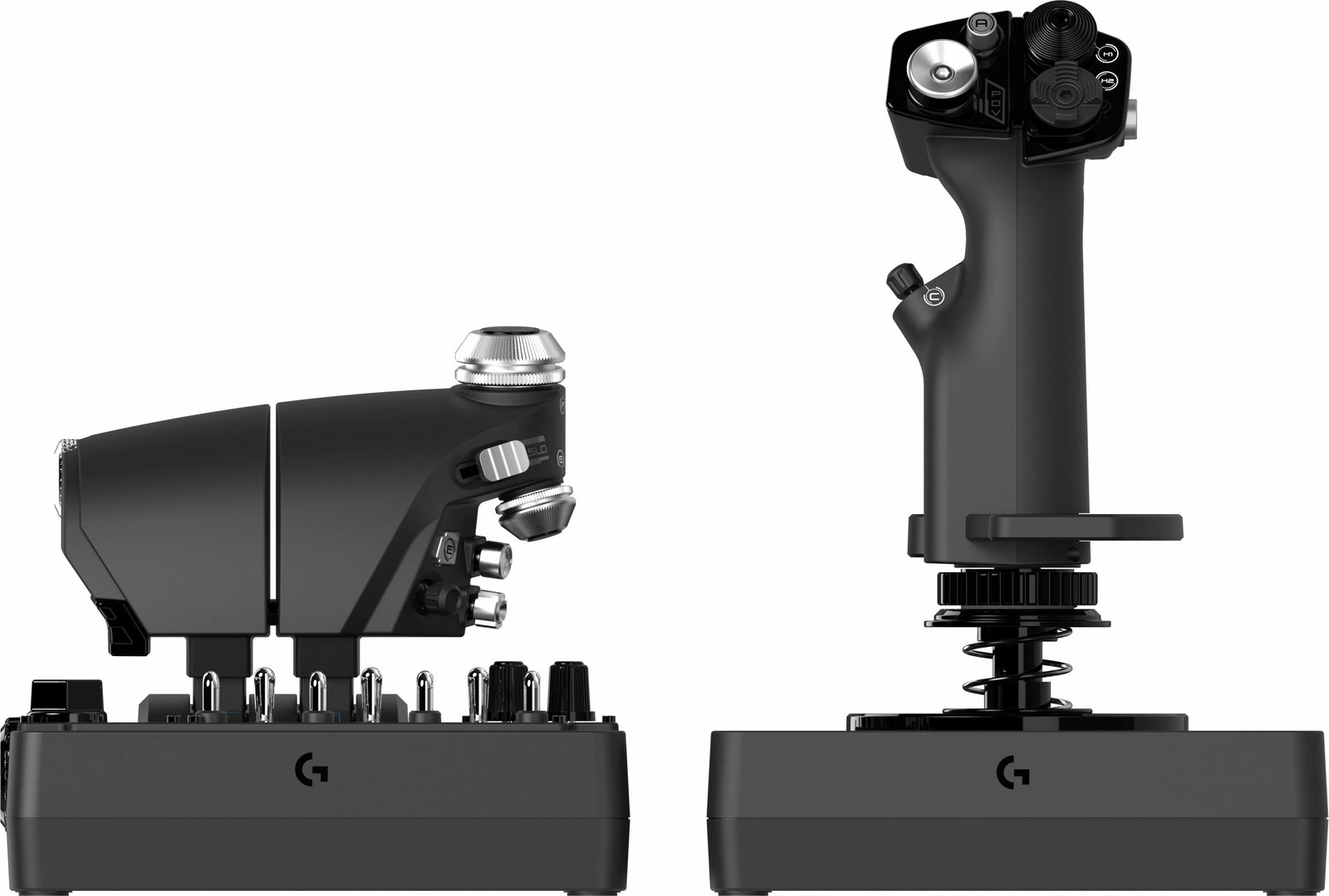 Joystick dhe throttle Logitech X56 H.O.T.A.S., për PC, me drita LED, i zi