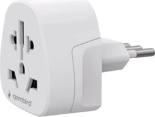 Adapter udhëtimi rryme, Gembird, A-AC-ITMINTF, 10A, universal në prizë italiane 3-pin (CEI 23-50), e bardhë
